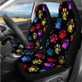 thumbnail image 2 of KUIFORTI Colorful Paws Auto Seat Covers 14 Pieces with Car Seat Belt Pad Cover Steering Wheel Cover Auto Center Console Pad Headrest Covers for Cars Nonslip for Most Cars, 2 of 7