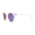 thumbnail image 6 of Retro Iconic Color Mirror Round Horn Rim Hipster Plastic Sunglasses Frost - Teal Mirror, 6 of 8