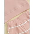 thumbnail image 6 of Infant Baby Girls Boys Pants Set, Long Sleeve Crew Neck Sweatshirt with Striped Sweatpants Outfit, 6 of 8