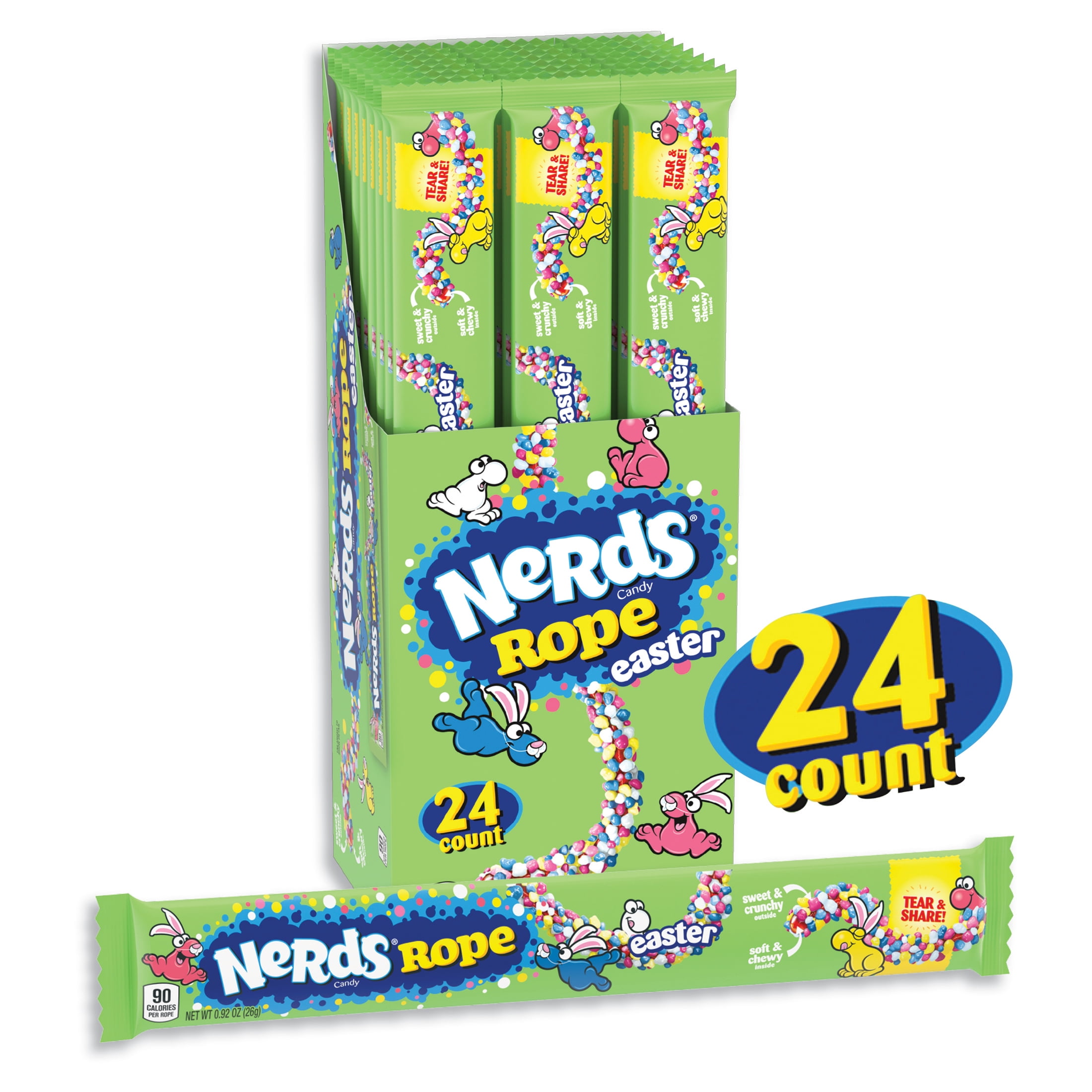 Nerds Rope Easter Candy Individually Wrapped, 0.92oz