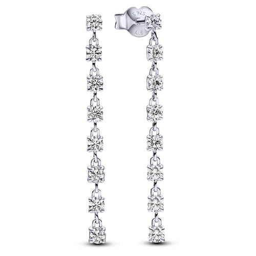 Pandora Sparkling Eight Stones Drop Earrings Sterling silver