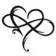 thumbnail image 2 of Letrero De Pared Metal Infinity Heart Art Love Wall Sign Decor para sala de estar hogar negro Wdftyju Libre de BPA, 2 of 3