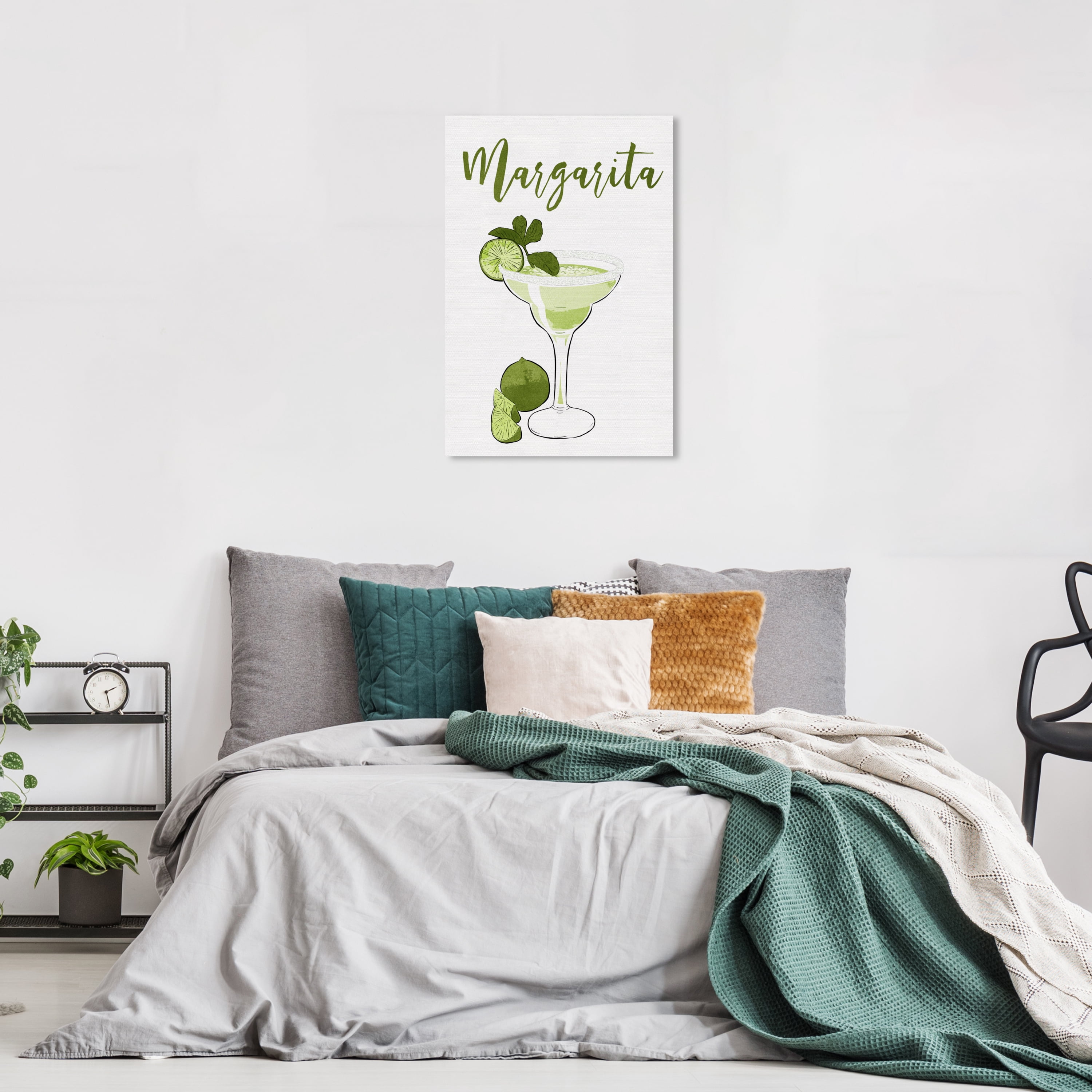 Wynwood Studio Canvas Margarita Cocktail Drinks and Spirits Cocktails Wall Art Canvas Print White Off-white 16x24