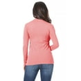 thumbnail image 4 of Women's Casual Solid Mock Neck Long Sleeve T-Shirt Top, 4 of 5