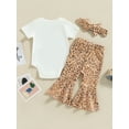 thumbnail image 5 of 3Pcs  First Baby Girl Birthday Outfit 1st Wild One Romper Shirt Leopard Bell Bottoms One Year Old Birthday Outfit Girl, 5 of 8