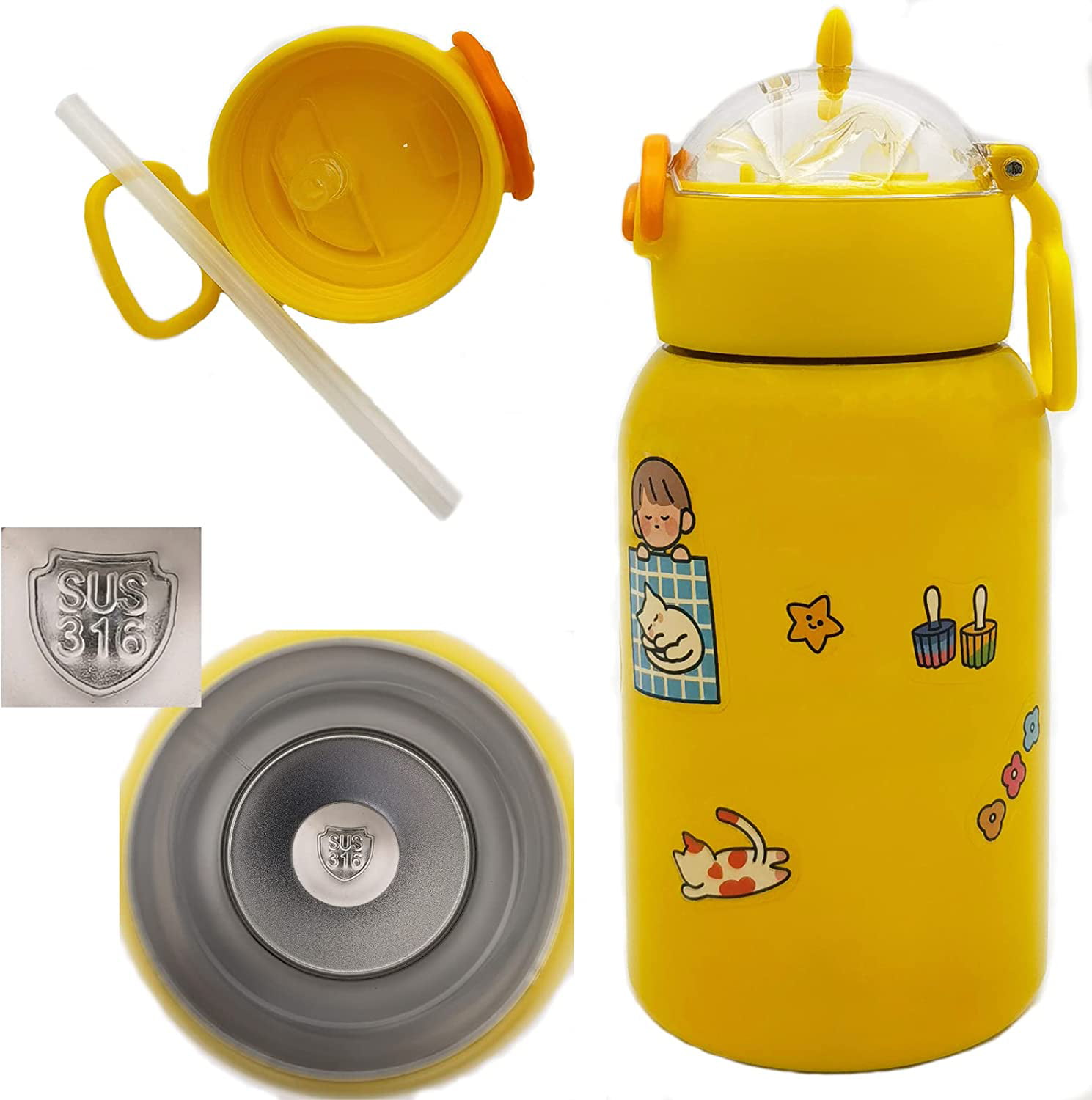  A person who loves lifeMahjong cup without lidstraw cupportable  anti-spill creative water cup (yellow) : Home & Kitchen