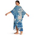 thumbnail image 2 of Xixirimido Waterfall Mountain Valley Blue Print Women’s Plus Size Beach Kaftan Dress V-Neck Batwing Sleeve Swimsuit Cover Up Flowy Caftan Dress for Pool, Cruise & Resort Wear, 2 of 6