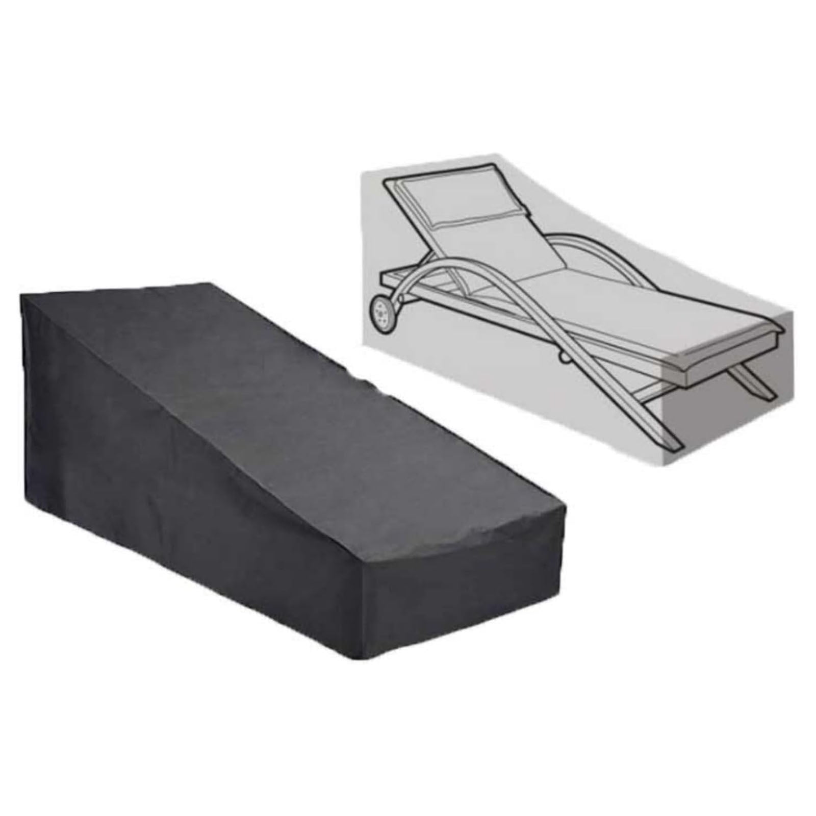 Waterproof Polyester Taffeta Protector for Sun Lounger, Weather Resistant Recliner Cover with Drawstring, Patio Furniture Guard