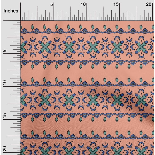 oneOone Georgette Viscose Fabric Floral Block Print Fabric BTY 42 Inch Wide