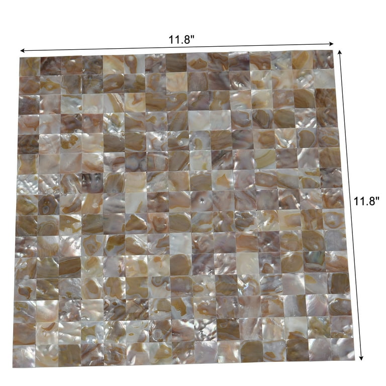 Art3d Square Colorful Brown Seamless 12 in. x 12 in. Mother of Peral Tile (6-Pack) Art3d Square Colorful Brown Seamless 12 in. x 12 in. Mother of Peral Tile (6-Pack)