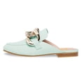 thumbnail image 2 of FSJ Women Classic Closed Round Toe Mules Chains Low Heeled Loafer Slides Comfortable Slip on Casual Walking Flats Size 15 Aquamarine, 2 of 5