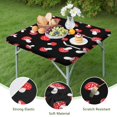 thumbnail image 4 of Red Mushroom Dot Black Pattern Square Fitted Tablecloth with Elastic Edge,Square Table Cover,Washable Elastic Table Cover for Home Kitchen Party Decor 36"x36", 4 of 6