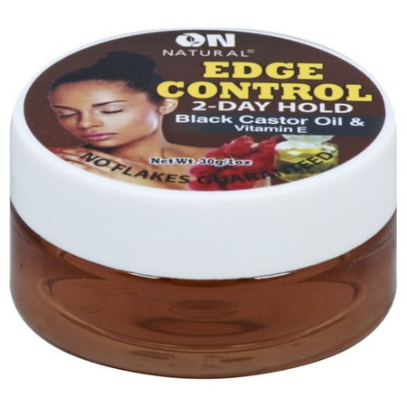On Natural Edge Control Gel Black Castor Oil Vitamin E 1 Oz