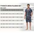 thumbnail image 6 of Tyhengta Men's Pajamas Plaid Sets Sleepwear Pajama Collar Short Sleeve Shirts and Pants Mens Pjs Lounge Set With Pockets Navy/White L, 6 of 6