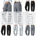 thumbnail image 3 of Mifsaly Womens Jogger Sweatpants Baggy High Waisted Lounge Pants Casual Drawstring Elastic Waist Loose Fit Athletic Joggers with Pockets Black,M, 3 of 7