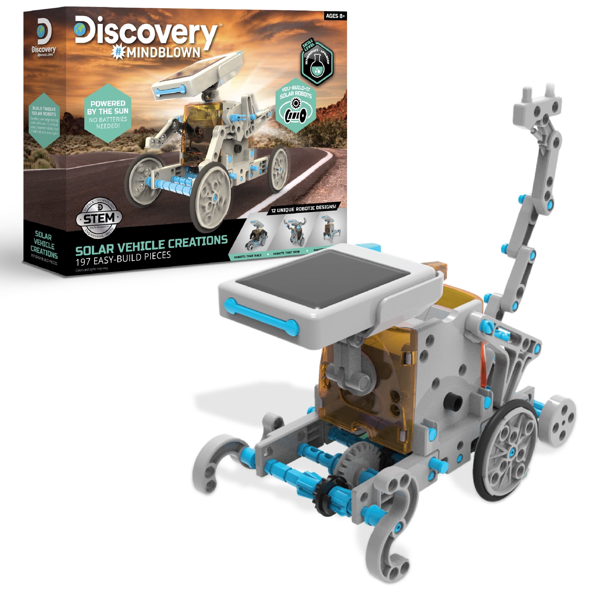 Discovery #Mindblown Solar Vehicle Robot Science Kit, Hands on STEM Toys, 197-Pieces