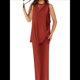 thumbnail image 3 of Conjunto de Dos Piezas para Mujer, Verano 2025, Camiseta Holgada Informal con Pantalones Anchos, Chándal A Juego. Vino Tinto M, 3 of 7