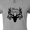 thumbnail image 4 of Inktastic Merry Christmas Reindeer Antlers with Ornaments Women's T-Shirt, 4 of 5