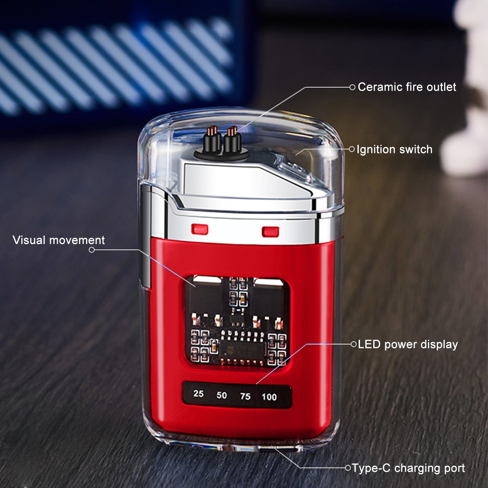 3 Set of Electronic Rechargeable Lighter, Lighter, Type-C Rechargeable Lighter Outdoor Windproof Lighter