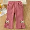 thumbnail image 3 of breaise Toddler Girl Flare Pants for Littler Girl Bow Front Bell Sweatpants Pull On Bell Bottom Athletic Leggings Pants, 3 of 8