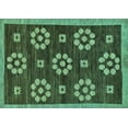 thumbnail image 1 of Ahgly Company Indoor Rectangle Abstract Turquoise Blue Modern Area Rugs, 7' x 10', 1 of 4