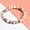 Frosted Pink Zebra, variant on Simple & Stylish Women's Bracelet with Heart Charm - Frosted Pink Zebra or Striped Agate