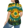 thumbnail image 5 of Womens Tie-Dye T Shirts Summer Fashion Tunic Tops for Leggings Colorful Round Neck Short Sleeve Tee, 5 of 7