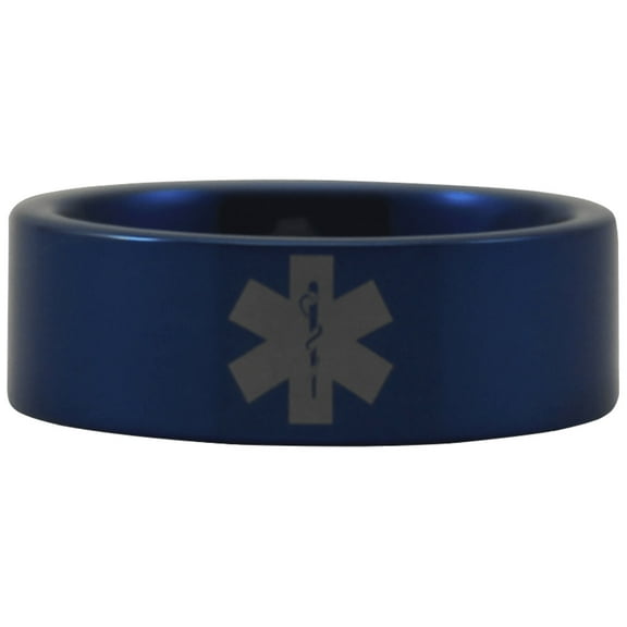 Medical Tungsten Carbide Ring (Blue)