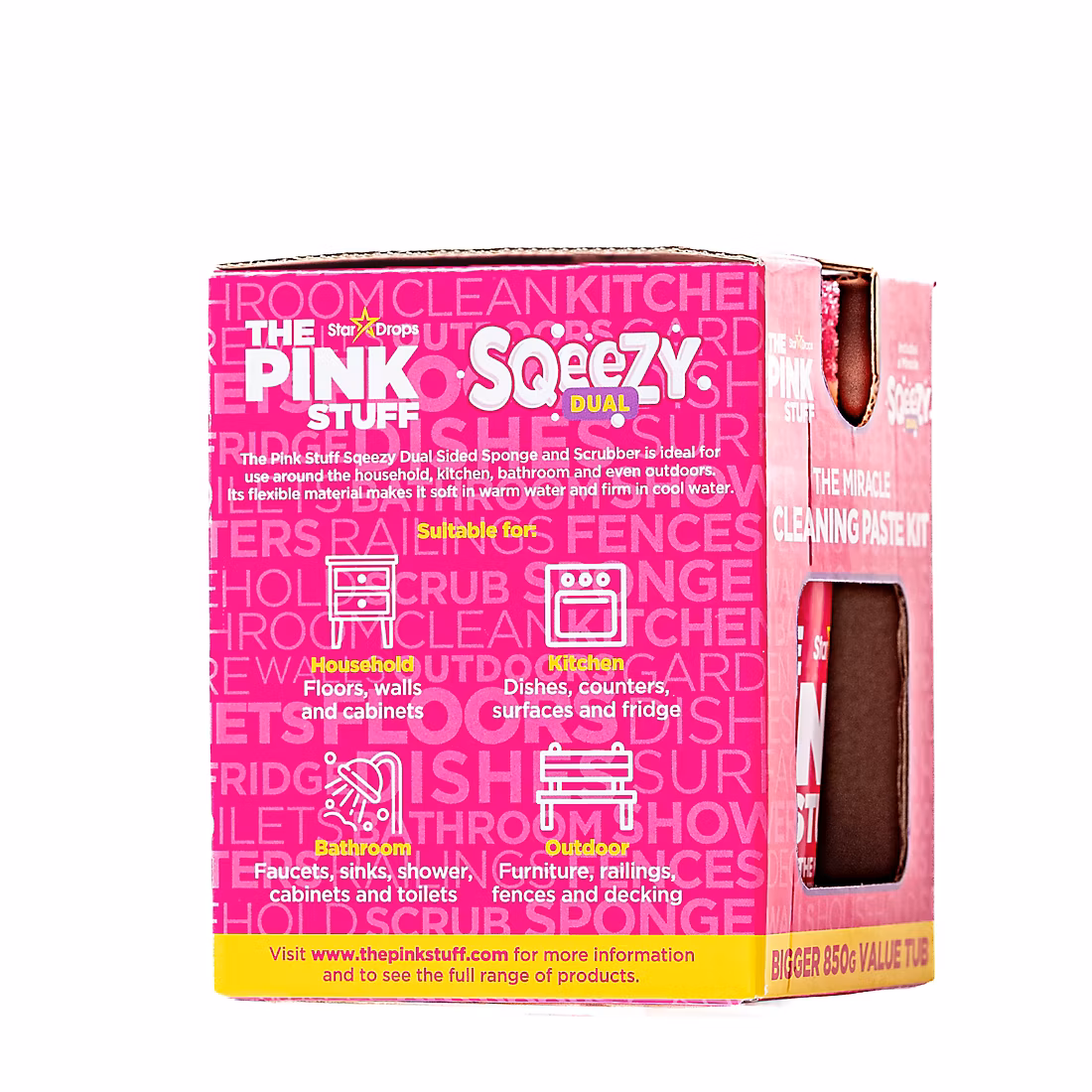 (Pack of 2) The Pink Stuff Miracle Cleaning Kit Paste with Dual-Sided Sponge and Scrubber