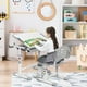 thumbnail image 1 of Escritorio Infantil Costway Con Silla de Lectura Ajustable 66 x 47 x (54) - 76 cm Gris, 1 of 8