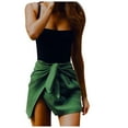 thumbnail image 2 of Fesfesfes Women Skirt Sexy High Waist Split Solid Color Irregular Skirt Tops on, 2 of 9