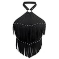 thumbnail image 4 of HAYIMI Women Bohemian Tank Tops With Studded Embellishments For Lightweight Relaxed Fit Camisole Halter Neck Summer Solid Color Sleeveless Cozy Vests, 4 of 4
