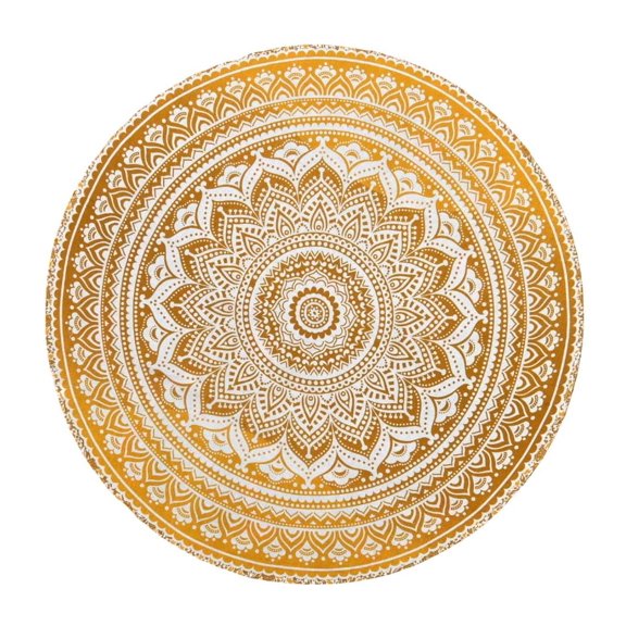 All Sunday Tablecloths Handblock Printed Tapestry, 60 in Round - Standard Edge