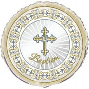 Foil Radiant Cross Religious Baptism Balloon, 18in