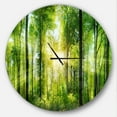 thumbnail image 1 of Designart 'Forest with Rays of Sun Panorama ' Modern wall clock, 1 of 6