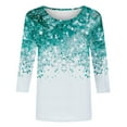 thumbnail image 5 of GA WEIHUA Clearance Deals,Womens Tops Casual 3/4 Sleeve Shirts Crew Neck Loose Casual Blouses Vintage Christmas Graphic Print Tshirts(Mint Green,Large), 5 of 5