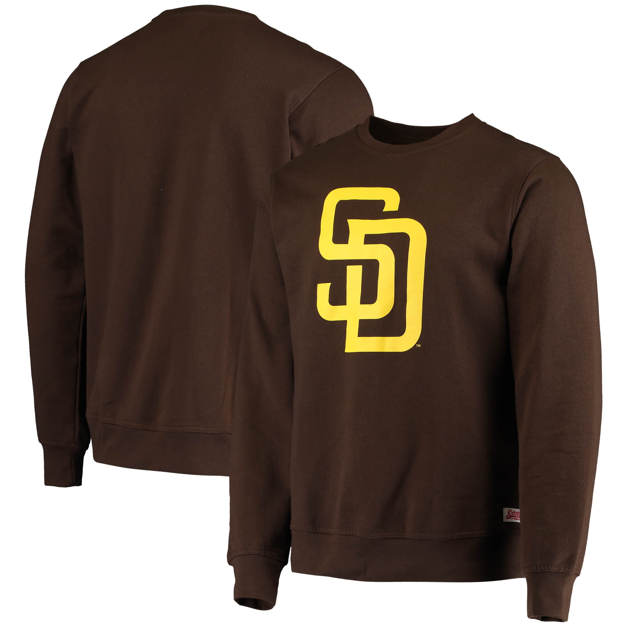 San Diego Padres Stitches Logo Sweatshirt Brown