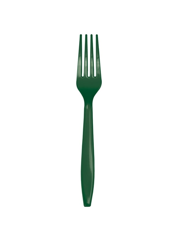 Touch of Color Hunter Green Plastic Forks, 24-Pack