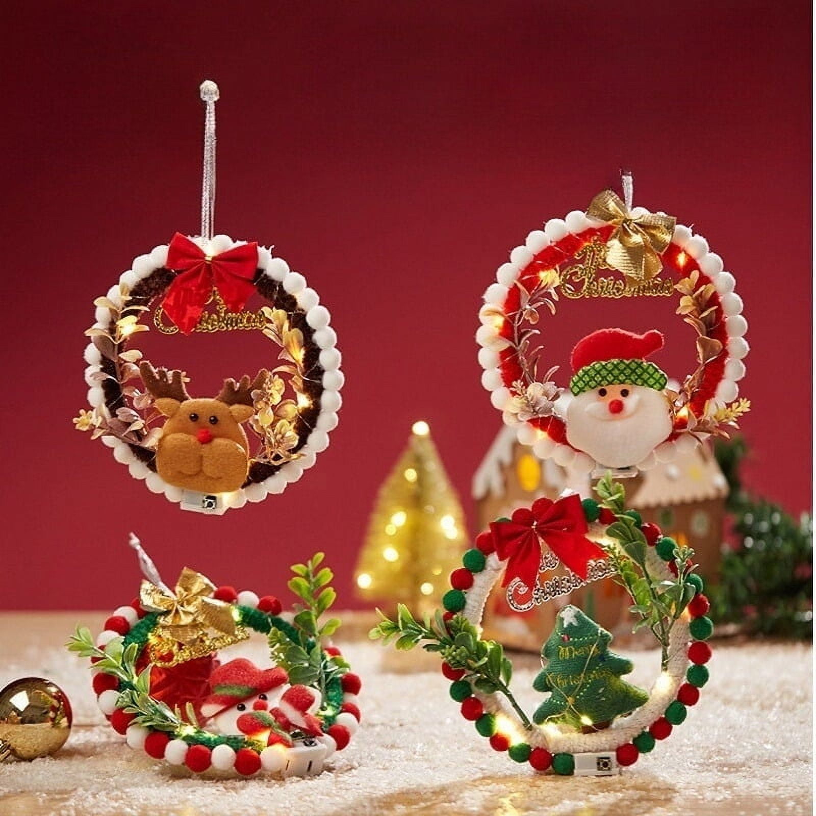 A Diy Christmas Wreath Kit, Holiday Craft Material Package With
