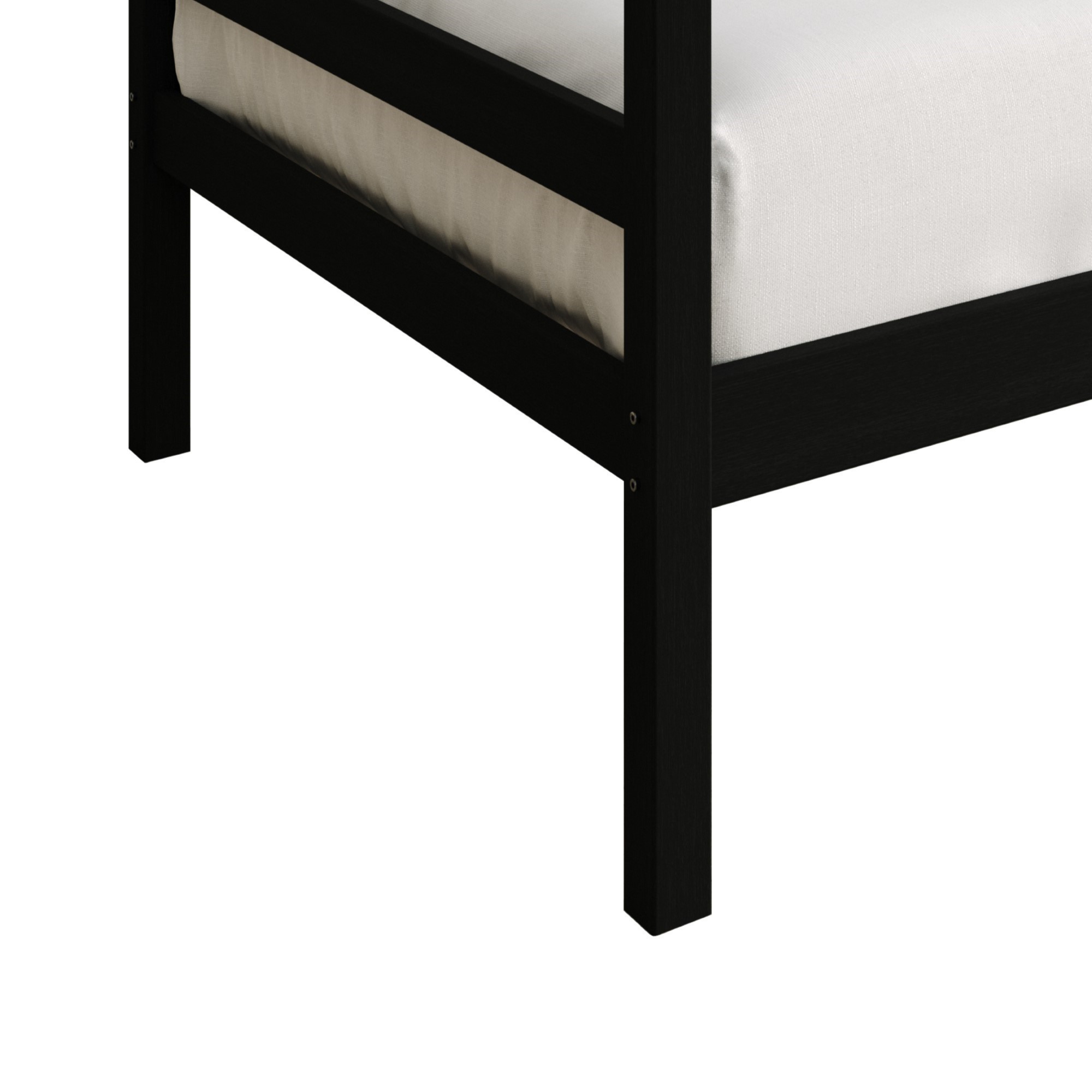 Home Design Towson Twin Daybed with Solid Wood Frame, Slatted Sides and Back, Stylish Seating and Sleeping Solution, Durable, Black