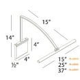thumbnail image 1 of WAC Lighting dweLED Vibe LED Picture Light 15in Portable 2700K Brushed Nickel, 1 of 1
