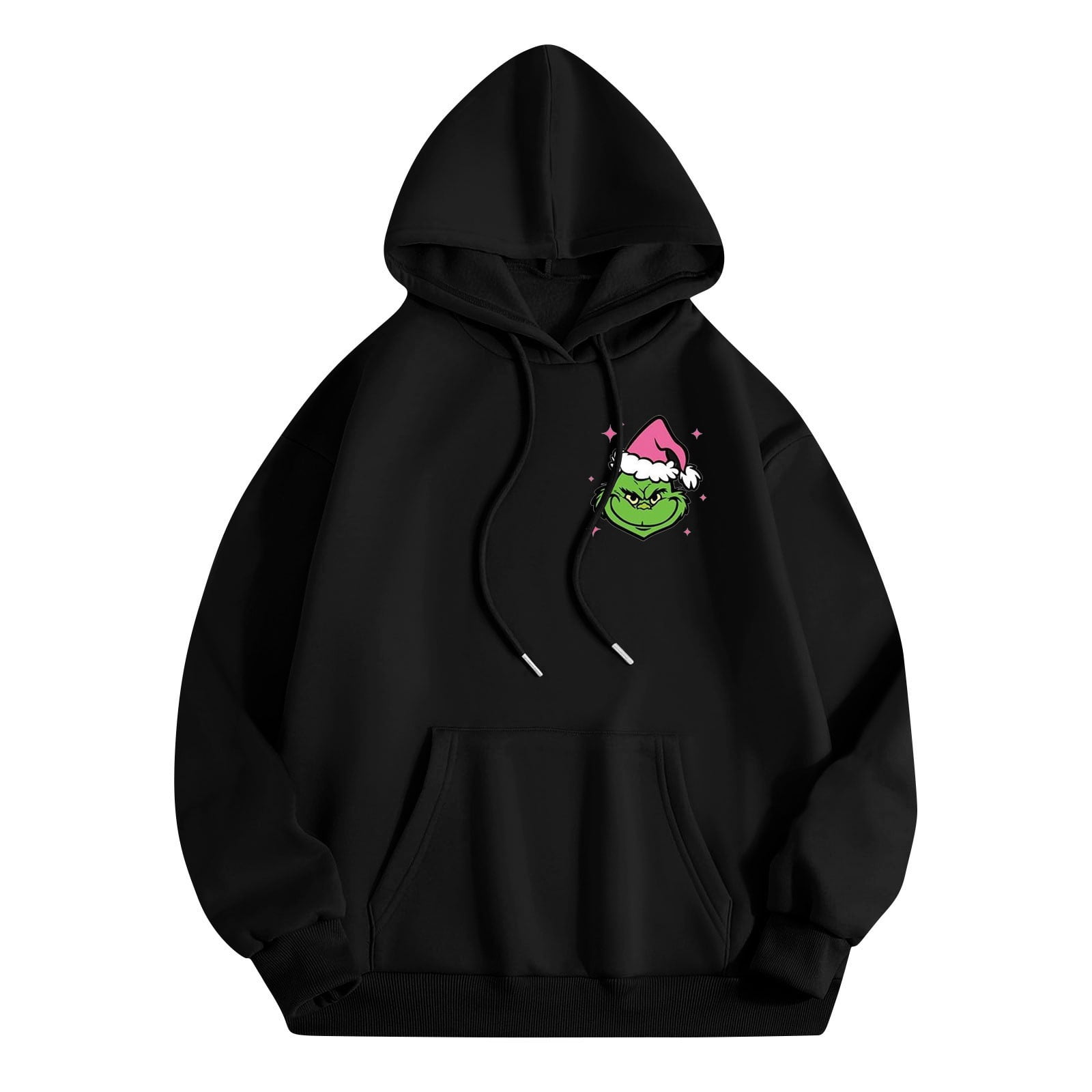 Sweat De Noël Femme Grinch - Manches Longues, Coupe Ample, Imprimé Humour, 100% Polyester