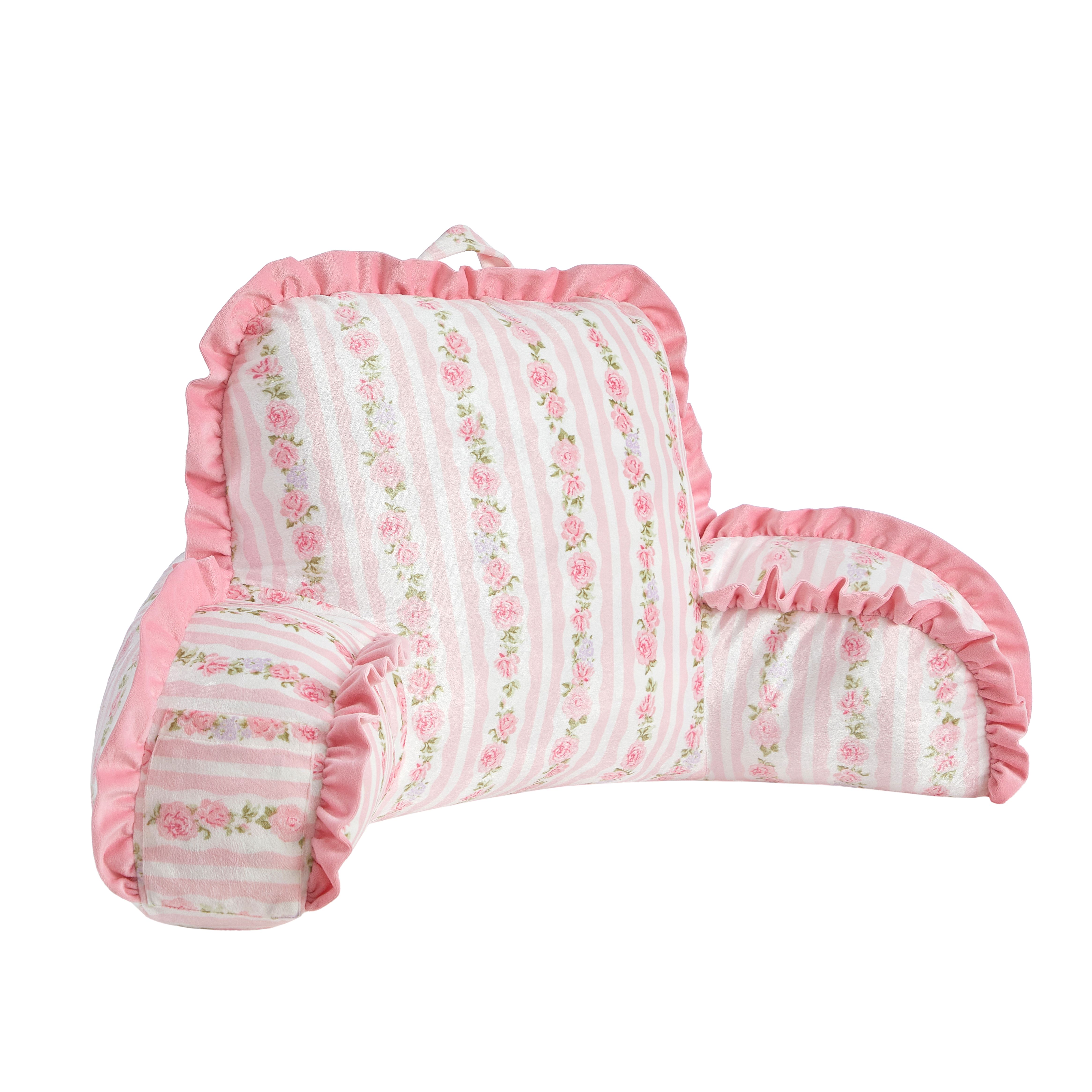 Urban Shop 35"x22" Pink Floral Stripe Backrest Pillow photo 2