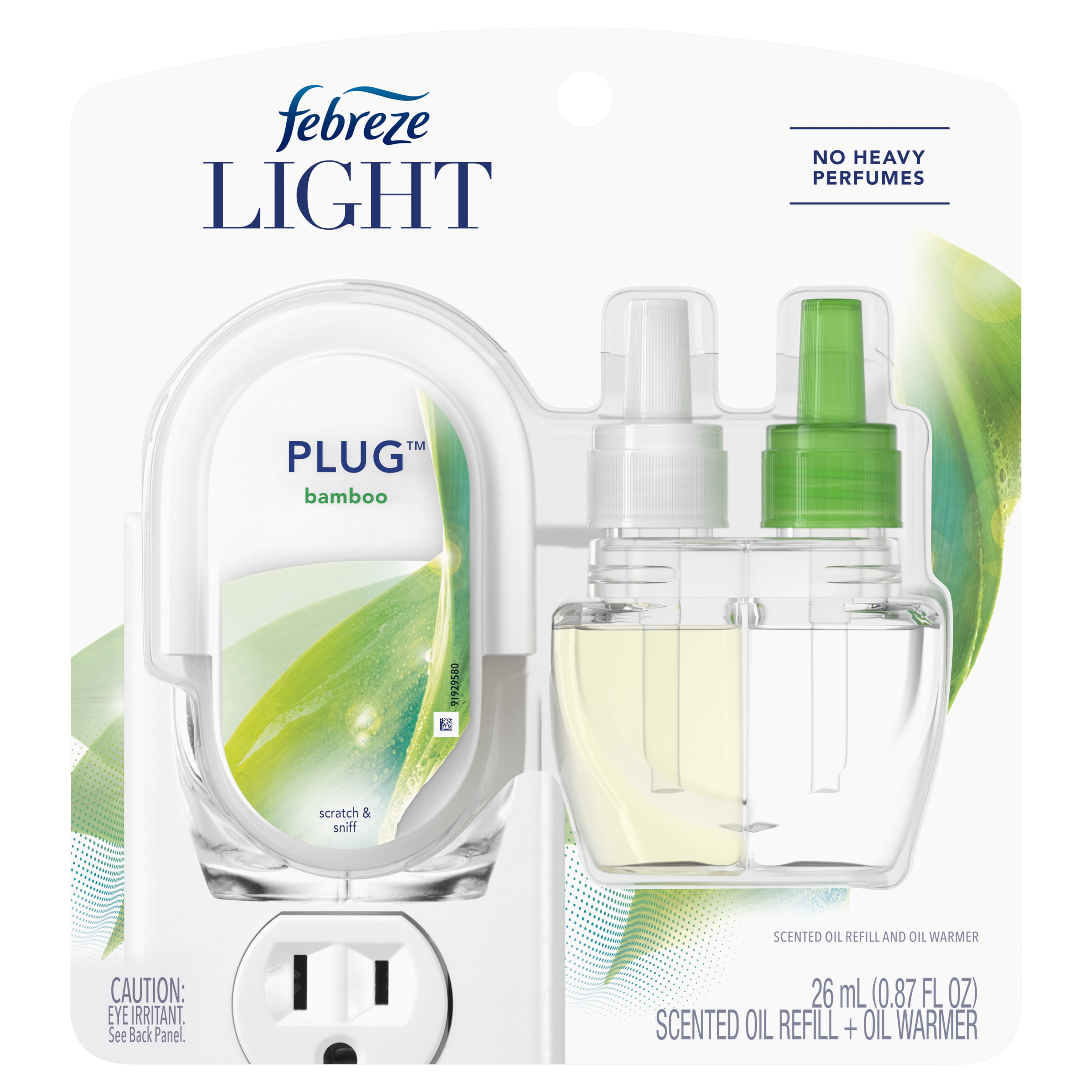 Febreze Plug Light OdorEliminating Air Freshener Bamboo, 1 Starter Kit