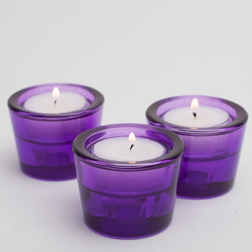 Richland Tealight & Taper Candle Holder Purple MultiUse Set of 12