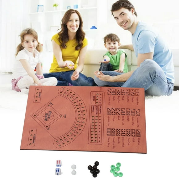 Baseball Battle Table Game, Solid Wood Easy To Learn Portable Baseball Board with and Marbles for Party