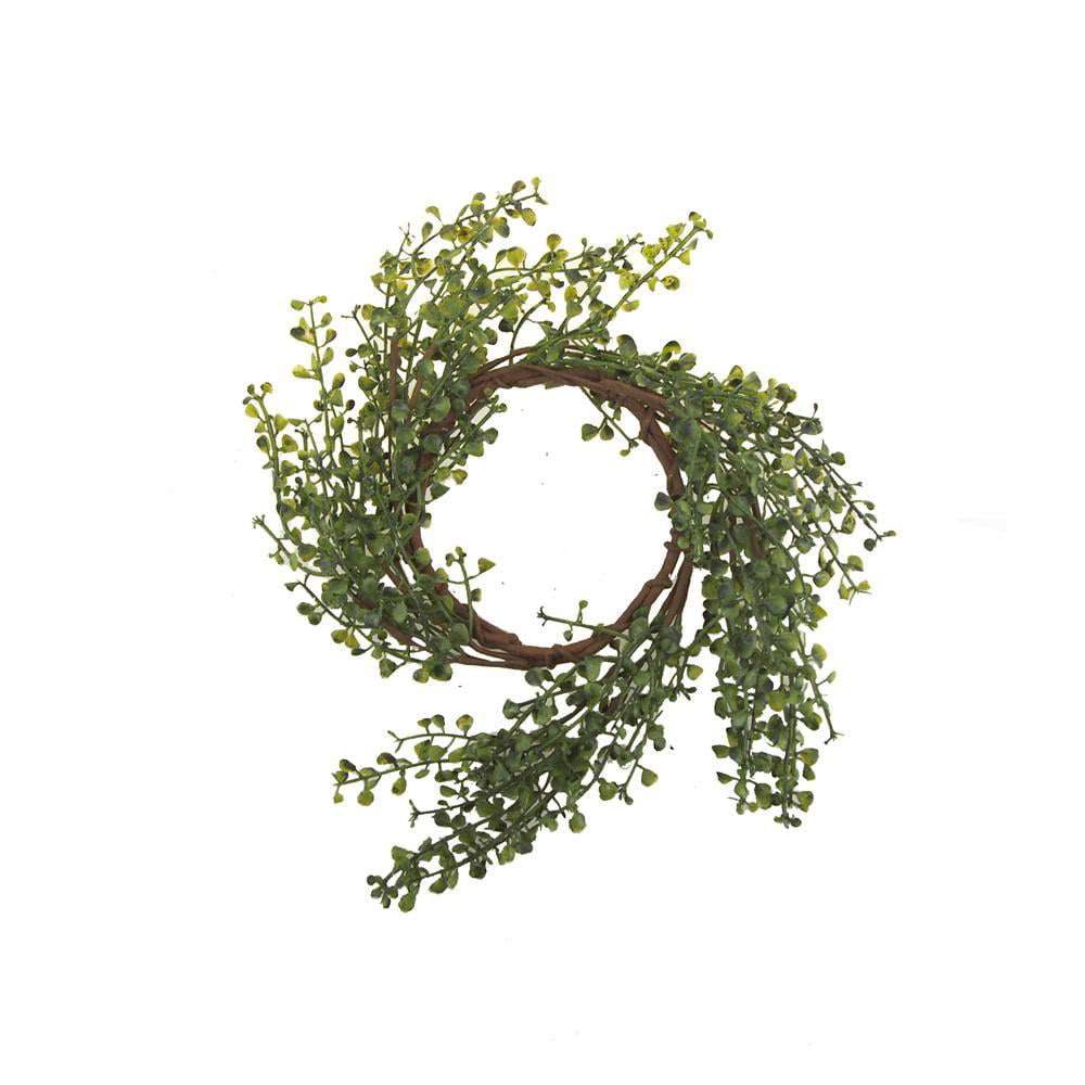 19-Inch Artificial Old Thyme Daisy Cotton Floral Ring 