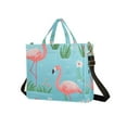 thumbnail image 2 of Flamingoes Flowers Leaves Lake Corduroy Tote Bag Handbag Large Messenger Bag Shoulder Crossbody Zipper Bag Purse, 2 of 8