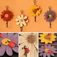 thumbnail image 3 of Creative Household Ladybug Flower Resin Wall Hooks Wall Mounted Art Flower Iron Hook Hand-Painted Hanging Coat / Hat /Key/ Towel Hooks Home Decoration, 3 of 8
