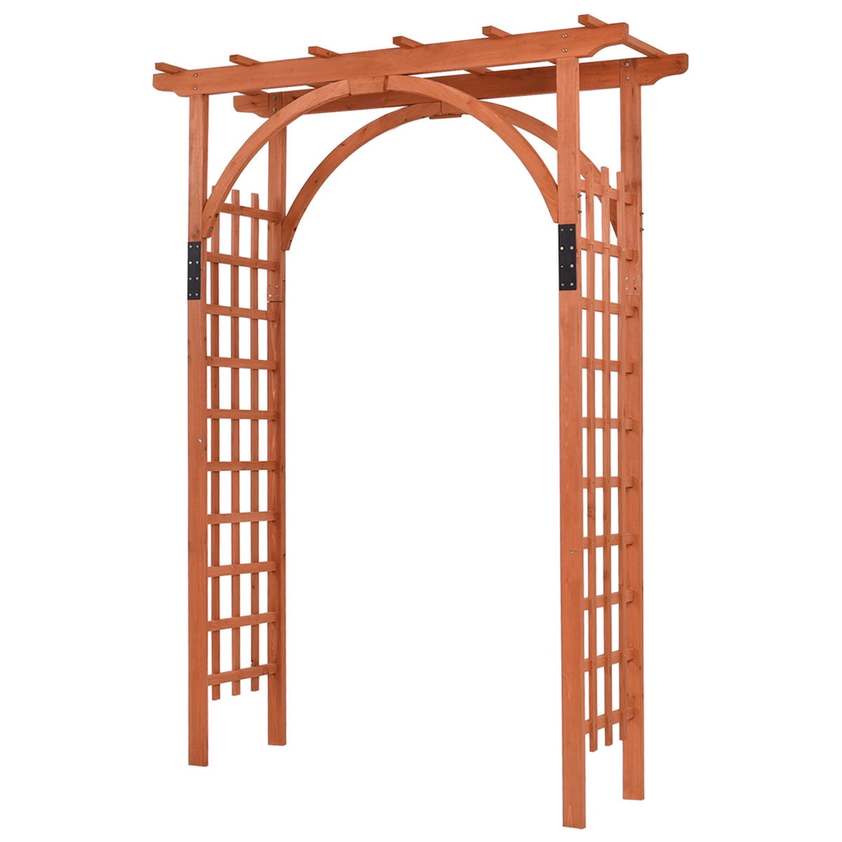 Costway Premium Outdoor Wooden Cedar Arbor Arch Pergola Trellis Wood
